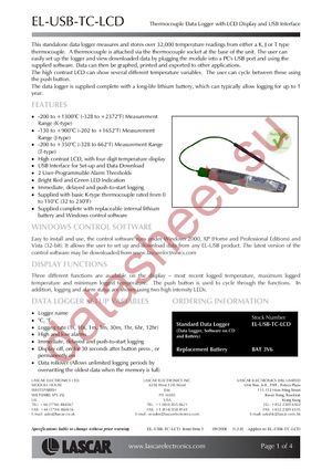 EL-USB-TC-LCD datasheet  